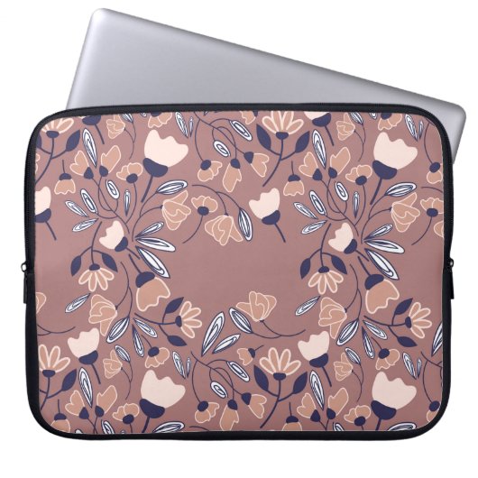 Abstrakte Blume nahtlos. Farbiger Backgor Laptopschutzhülle (Vorderseite)
