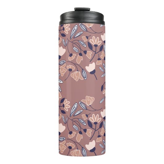 Abstrakte Blume nahtlos. Farbiger Backgor Thermosbecher (Vorderseite)