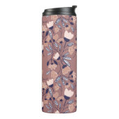 Abstrakte Blume nahtlos. Farbiger Backgor Thermosbecher (Nach links gedreht)