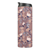Abstrakte Blume nahtlos. Farbiger Backgor Thermosbecher (Nach rechts gedreht)