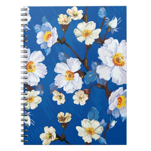 Abstrakte Blume nahtloser Musterhintergrund. Elega Notizblock (Vorderseite)