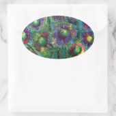 Abstrakte Blume Ovaler Aufkleber (Tasche)