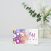 Abstrakte Blume Paint Watercolor Artist Visitenkarte (Stehend Vorderseite)
