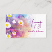 Abstrakte Blume Paint Watercolor Artist Visitenkarte (Vorderseite)