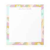 Abstrakte Blume Pastell Lilac Blumenmuster Notizblock (Vorderseite)