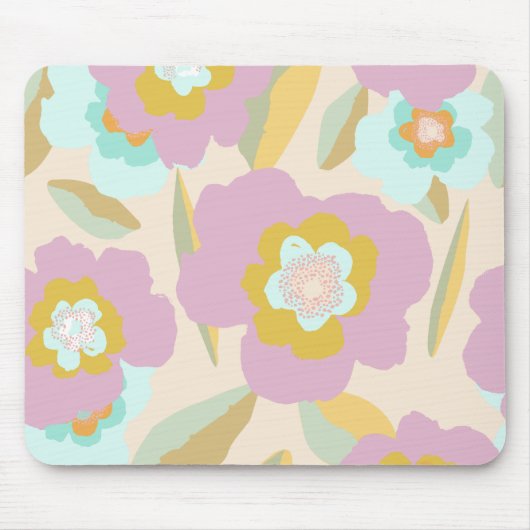 Abstrakte Blume | Pastell Lilac Floral Pattern Mousepad (Vorne)