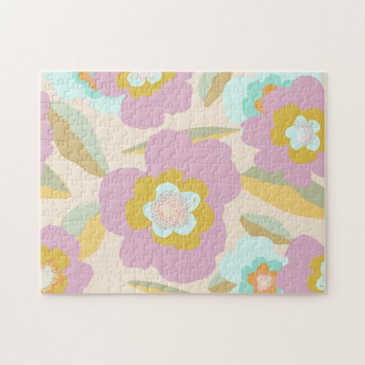 Abstrakte Blume | Pastell Lilac Floral Pattern Puzzle (Horizontal)