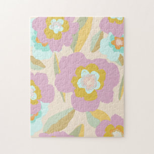 Abstrakte Blume   Pastell Lilac Floral Pattern Puzzle