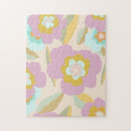 Abstrakte Blume | Pastell Lilac Floral Pattern Puzzle (Vertikal)