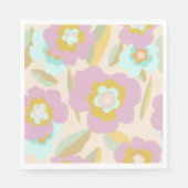 Abstrakte Blume | Pastell Lilac Floral Pattern Serviette (Vorderseite)