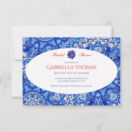 Abstrakte Blume Petals-3x5Bridal Dusche Einladung (Vorderseite)