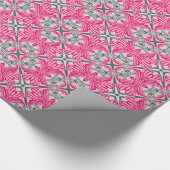 Abstrakte Blume Petals Fuchsia Pink und Grau Geschenkpapier (Ecke)