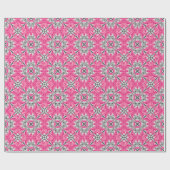 Abstrakte Blume Petals Fuchsia Pink und Grau Geschenkpapier (Flach)