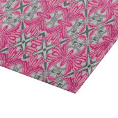 Abstrakte Blume Petals Fuchsia Pink und Grau Schneidebrett (Ecke)