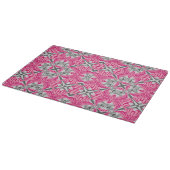 Abstrakte Blume Petals Fuchsia Pink und Grau Schneidebrett (Ecke)