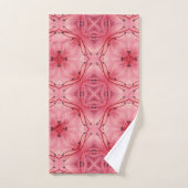 Abstrakte Blume Petals in Weich-Korallen rosa Badhandtuch Set (Handtuch)