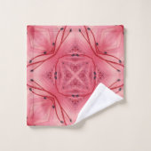 Abstrakte Blume Petals in Weich-Korallen rosa Badhandtuch Set (Waschlappen)