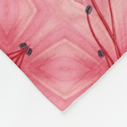 Abstrakte Blume Petals in Weich-Korallen rosa Fleecedecke (Ecke)