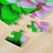 Abstrakte Blume Petals Pink Lime Green Puzzle (Seite)
