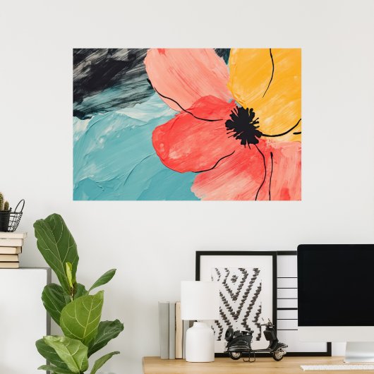 Abstrakte Blume Poster (Heimbüro)