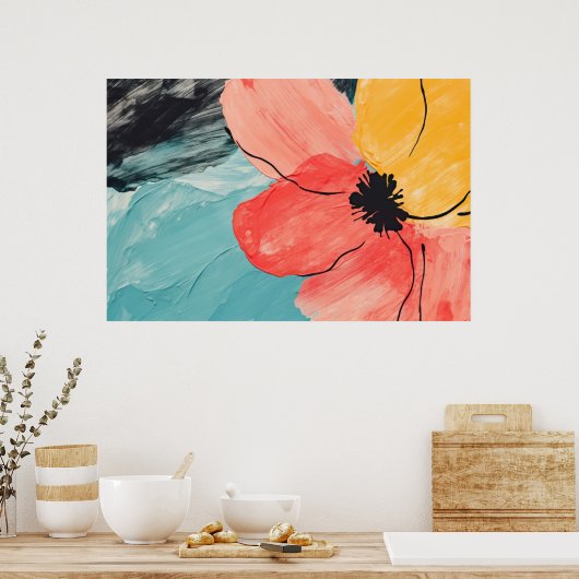 Abstrakte Blume Poster (Küche)