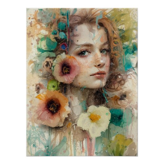 Abstrakte Blume Poster (Vorderseite)