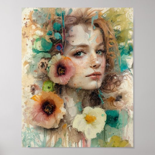 Abstrakte Blume Poster (Vorne)
