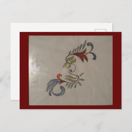 abstrakte Blume, Postkarte (Vorne/Hinten)