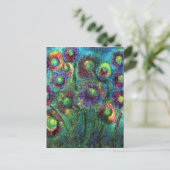 Abstrakte Blume Postkarte (Stehend Vorderseite)