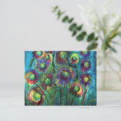 Abstrakte Blume Postkarte (Stehend Vorderseite)
