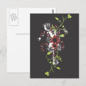 Abstrakte Blume Postkarte (Vorne/Hinten)