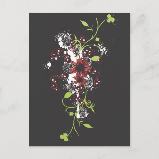 Abstrakte Blume Postkarte (Vorderseite)