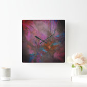 Abstrakte Blume Quadratische Wanduhr (Zuhause)