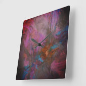 Abstrakte Blume Quadratische Wanduhr (Winkel)
