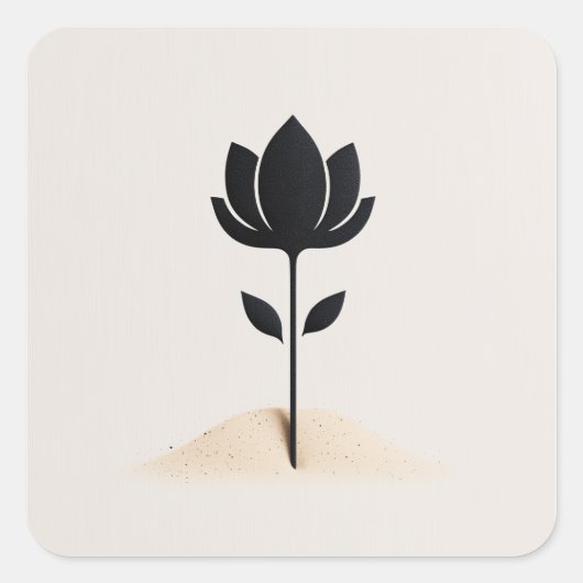 Abstrakte Blume Quadratischer Aufkleber (Vorderseite)