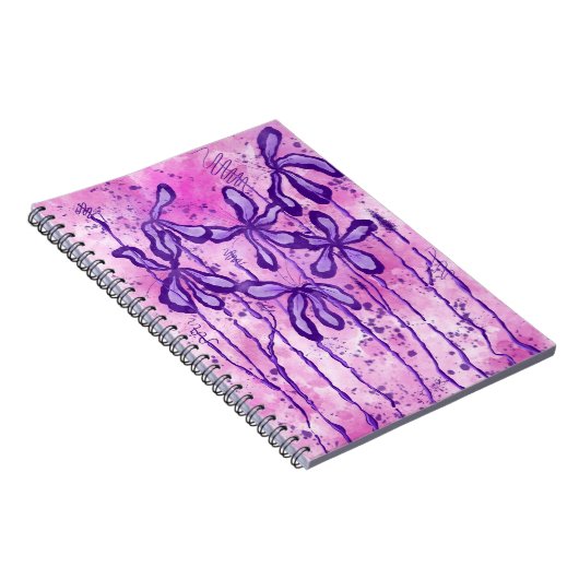 Abstrakte Blume Rosa Lila Lilien Notizblock (Rechte Seite)