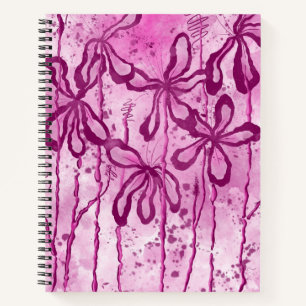 Abstrakte Blume Rosa Lilien Notizblock