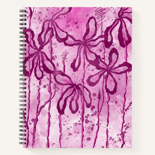 Abstrakte Blume Rosa Lilien Notizblock (Vorderseite)