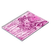 Abstrakte Blume Rosa Lilien Notizblock (Linke Seite)