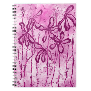 Abstrakte Blume Rosa Lilien Notizblock