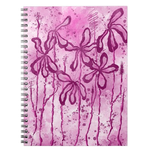 Abstrakte Blume Rosa Lilien Notizblock (Vorderseite)