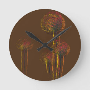 Abstrakte Blume Runde Wanduhr