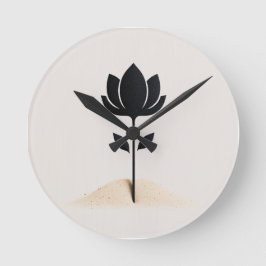 Abstrakte Blume Runde Wanduhr