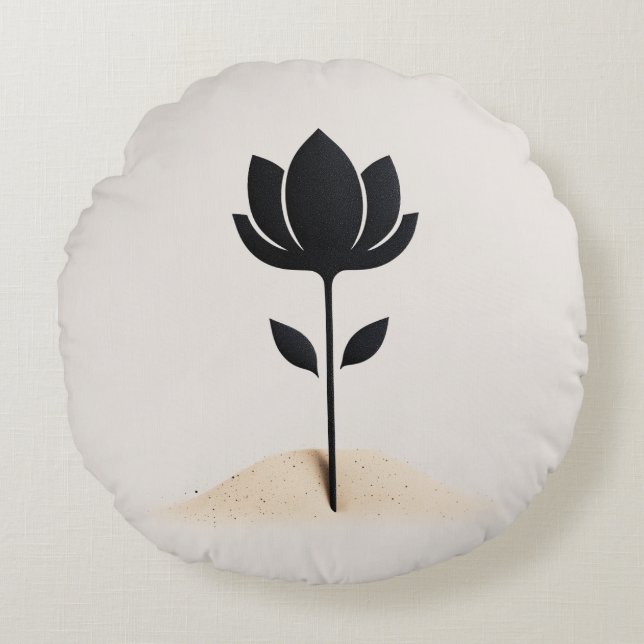 Abstrakte Blume Rundes Kissen (Vorderseite)