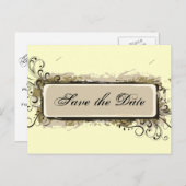 Abstrakte Blume Save the Date Ankündigungspostkarte (Vorne/Hinten)