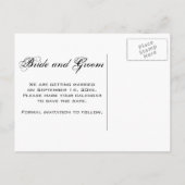 Abstrakte Blume Save the Date Ankündigungspostkarte (Rückseite)