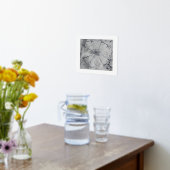 Abstrakte Blume Schwarz/Weiß Foliendrucke (Ablage(Küche))