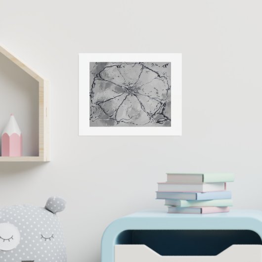 Abstrakte Blume Schwarz/Weiß Foliendrucke (In Situ (Kinderzimmer))