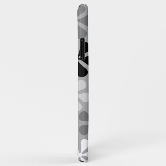 Abstrakte Blume Schwarz-weiß Grau Case-Mate iPhone Hülle (Hinten/Rechts)