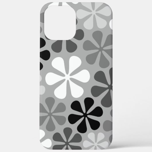 Abstrakte Blume Schwarz-weiß Grau Case-Mate iPhone Hülle (Rückseite)